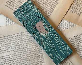 Bear Bookmark: Plant Lover Gift, Laminated Bookish Gift