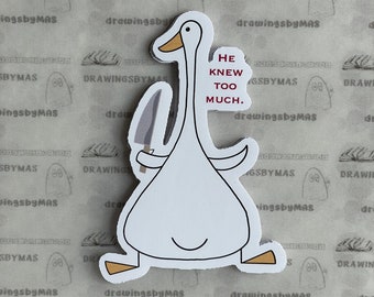 Silly Goose with Knife Sticker: Funny Meme, Adult Humor