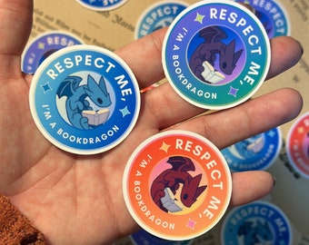 Bookdragon Seal Sticker: Kawaii Fantasy Reader Gift