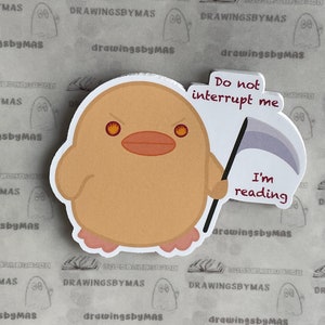 Ente Aufkleber Matt Vinyl, für Bücherwurm und Leser, Lustiger Meme Aufkleber, Lustige Zitate, Lustiger Aufkleber, Laptop Aufkleber, Glücklicher Planer Aufkleber