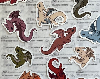 Autumn Dragon Sticker Pack: Glossy Fantasy Vinyl Stickers