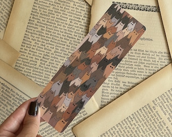 Cat Pattern Bookmark | Laminated Paper, Book Lover Gift