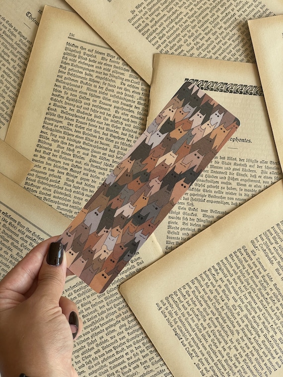 Cat Pattern Bookmark | Laminated Paper, Book Lover Gift