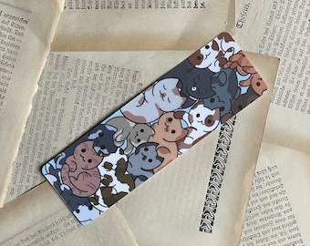 Cat Crowd Bookmark | Laminated Bookish Gift, Collector Reader