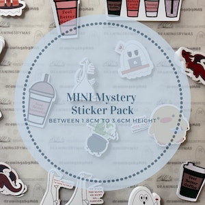 Pacote de adesivos MINI Mystery - Adesivos aleatórios de livros - Presente surpresa para planejador - Pacote de papelaria fofo - Presente de até 10