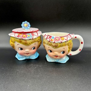 Lefton Miss Dainty Covered Sugar and Creamer Set