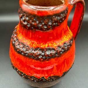 Scheurich Keramik West Germany Fat Lava Red Drip Glaze Vase 414-76 image 6