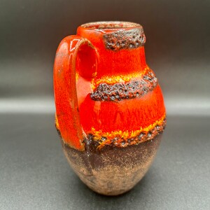 Scheurich Keramik West Germany Fat Lava Red Drip Glaze Vase 414-76 image 2
