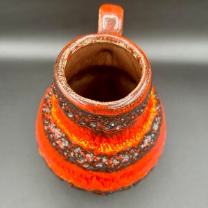 Scheurich Keramik West Germany Fat Lava Red Drip Glaze Vase 414-76 image 5