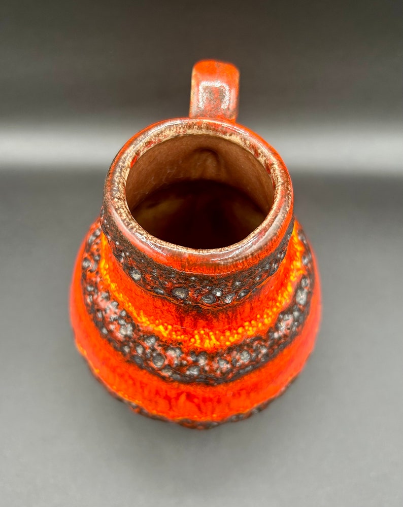 Scheurich Keramik West Germany Fat Lava Red Drip Glaze Vase 414-76 image 5