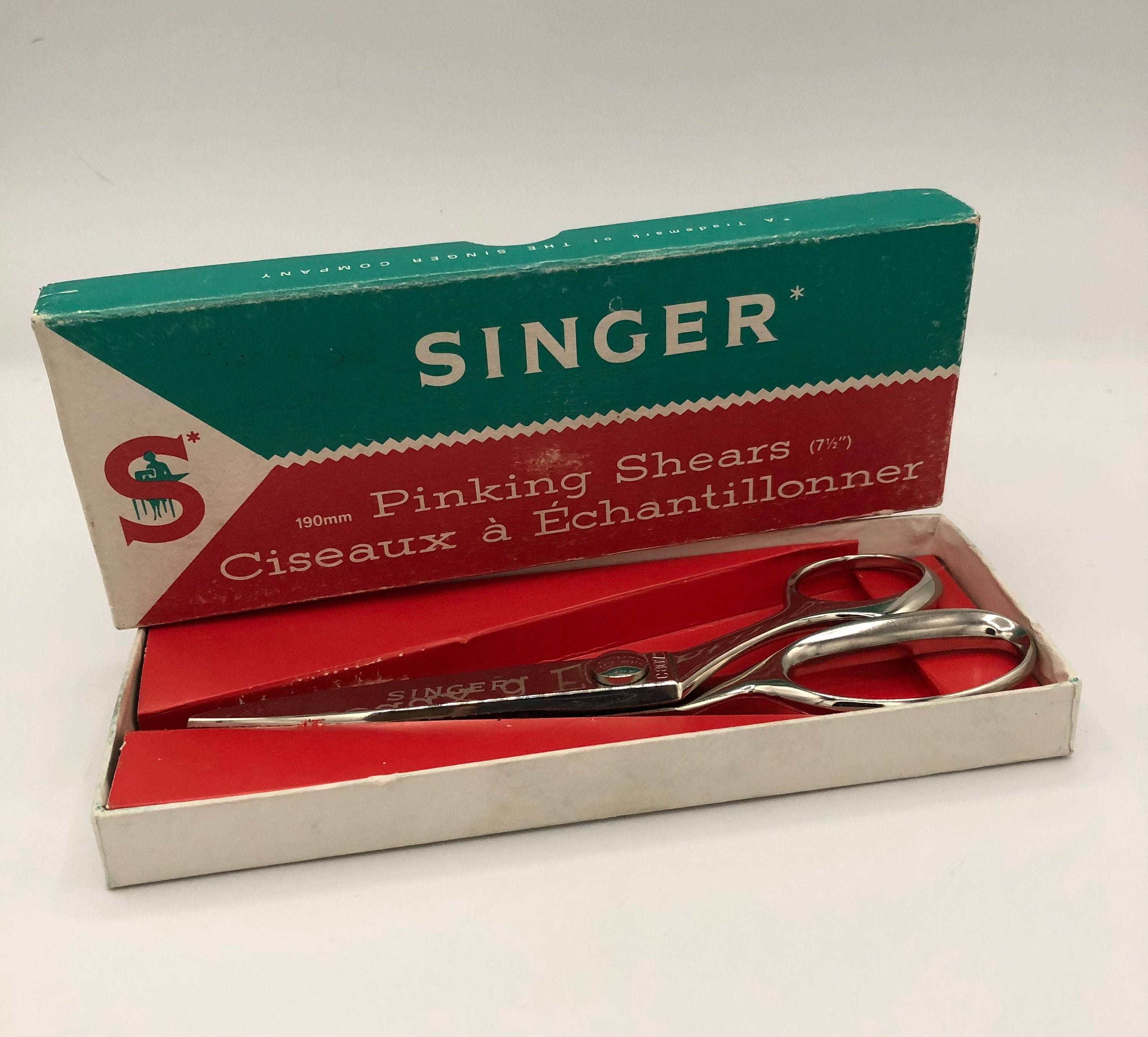 Vintage Singer Stainless Steel Pinking Shears in Original Box Etsy