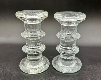 Pukeberg Sweden, Staffan Gellerstadt Two Ring Candlesticks - Pair