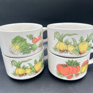 Vintage Soup Mugs/Cups - set of 4