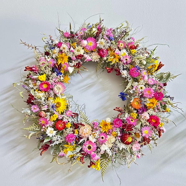 Australian Meadow Naturally  Dried Flower Wreath