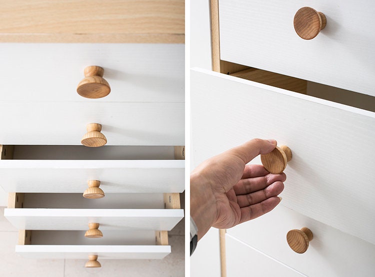 Solid Wood Knobswalnut Wood Ash Knobs Pulls Wooden Etsy