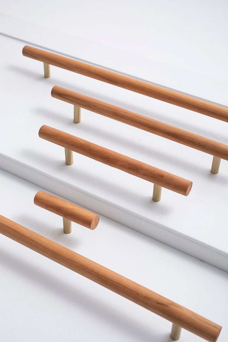 Solid Wood Handles Beech Wood Walnut Wood Knobs Etsy UK