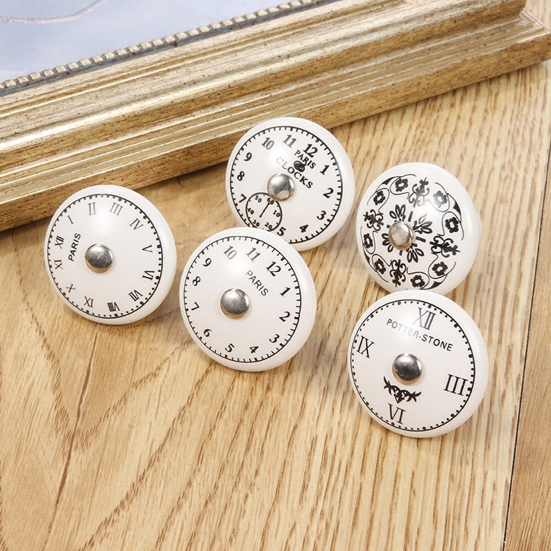 Animals Ceramics Knobs/clock Drawer Knobs /farmhouse Etsy
