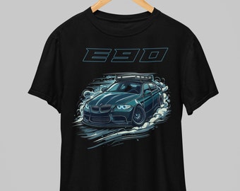 E90 Drift BMW Mens Classic Short Sleeve Black T Shirt