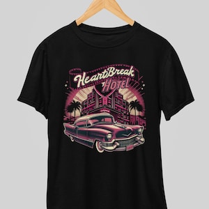 HeartBreak Hotel Elvis Presley 1955 Pink Fleetwood Vintage Hollywood Short-Sleeve Unisex T-Shirt