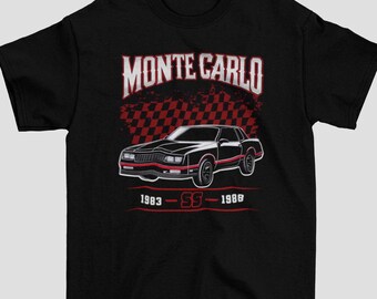 84 Chevy Monte Carlo SS Classic Car Hoodie - Unisex, Black, Automotive Themed Pullover