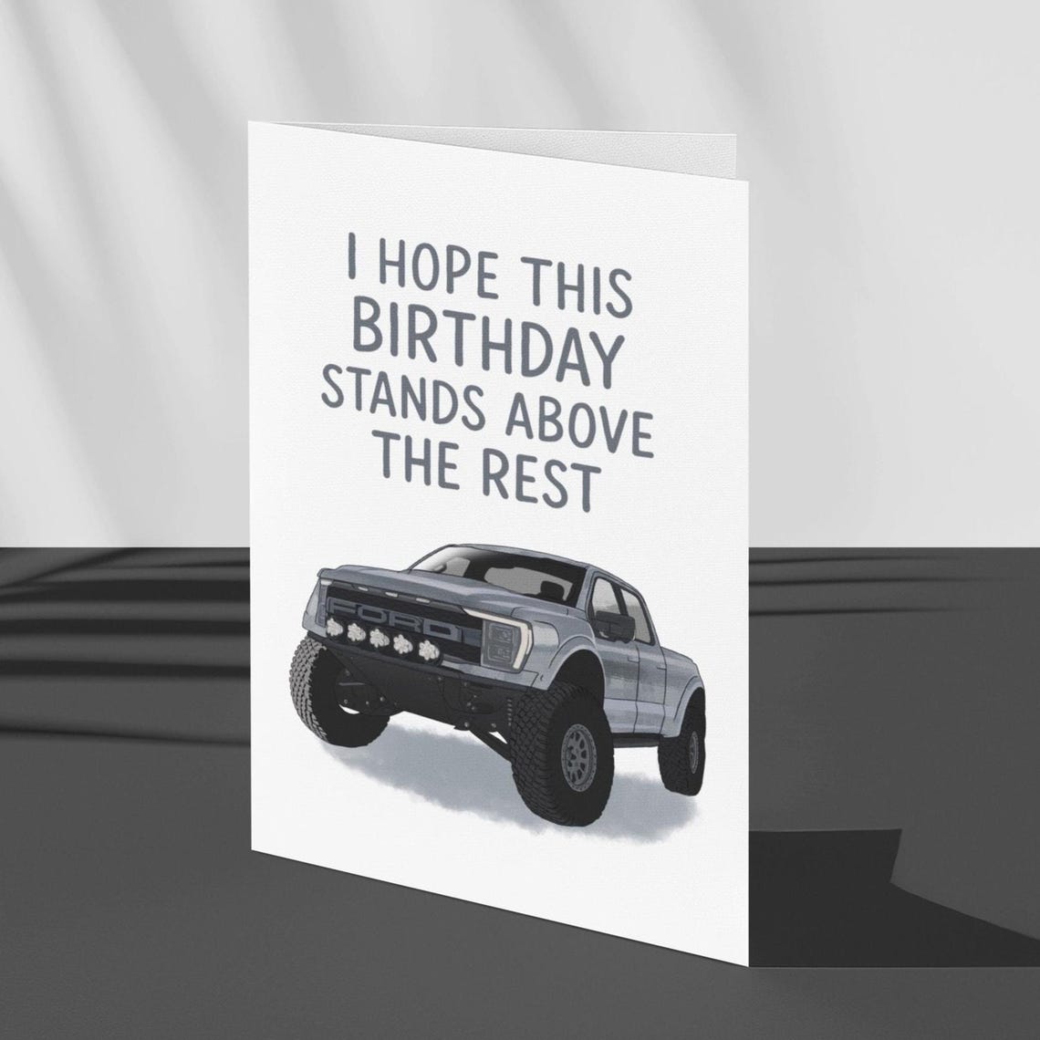 Ford Raptor Birthday Ford Truck Birthday Card – Watercolor Pickup Raptor Card for Parent ...