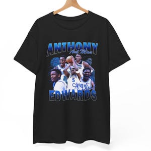 Anthony Edwards Basketball Ant Man 90s Vintage Inspired Retro Czarny Unisex T Shirt