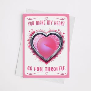 Tarjeta de felicitación romántica para amantes de los coches a toda máquina para aniversario, día de San Valentín, cumpleaños o simplemente porque sí