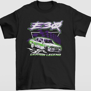 Vintage Inspired Racing Car German Legend E30 M3 Drift Car Race Flag T Shirt Unisex JDM & Euro Car Enthusiast Gift