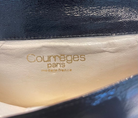 COURREGES VINTAGE POUCH 1960 black leather  with … - image 9