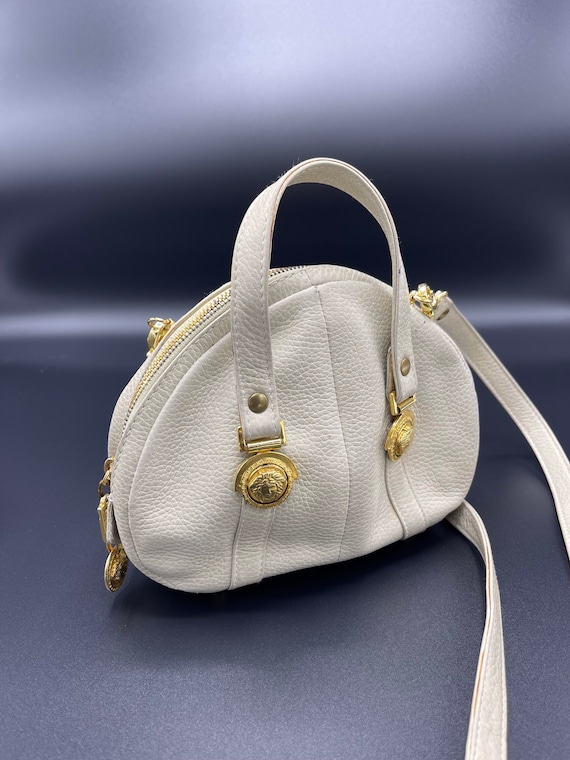 VERSACE VINTAGE BAG crossbody cream white 1980 Gem