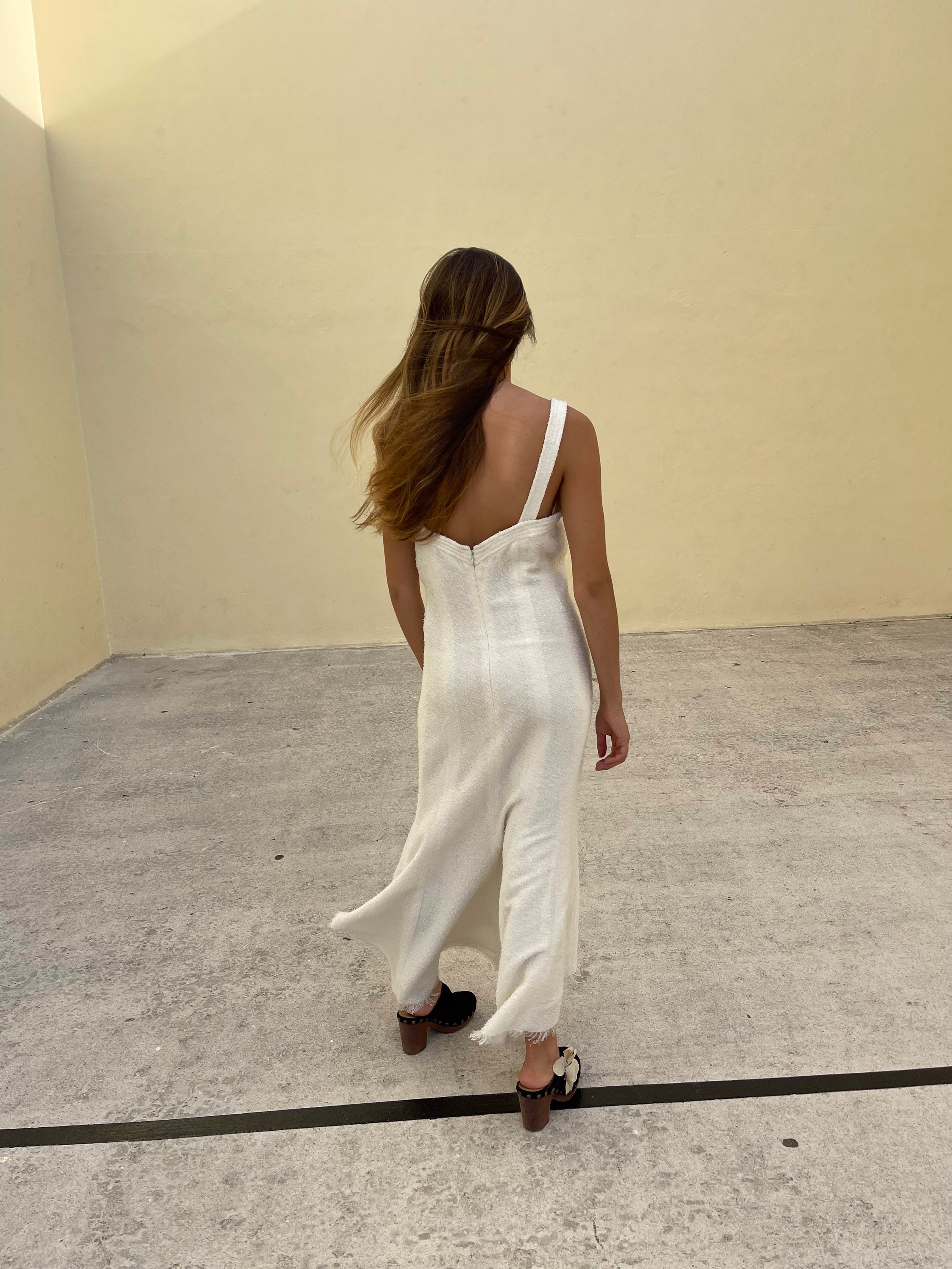 Buy CHANEL VINTAGE DRESS White Tweed Online in India 