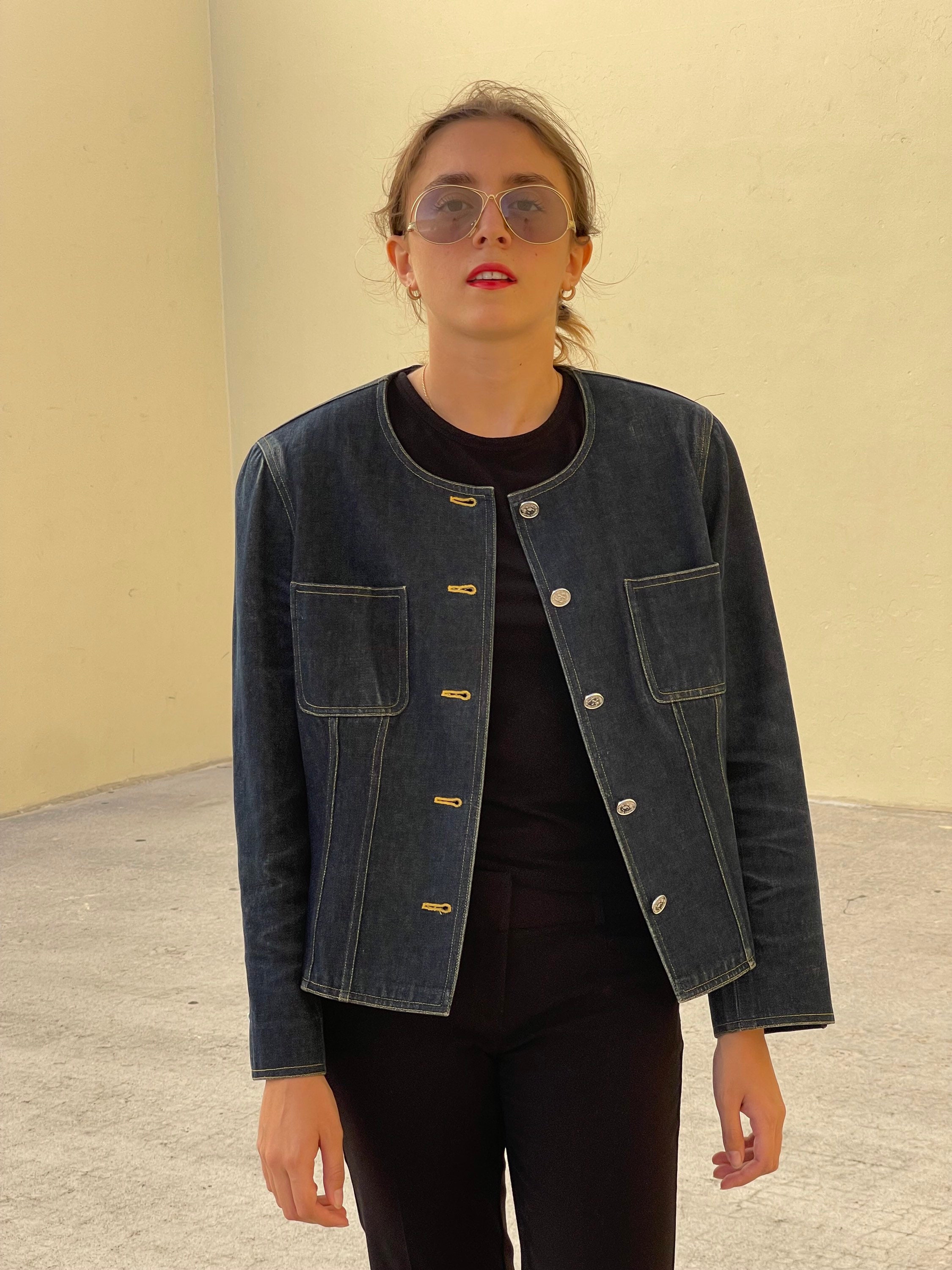 Chanel Denim Jacket - 22 For Sale on 1stDibs