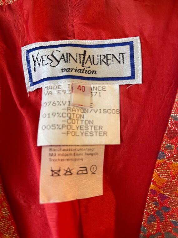 YVES SAINT LAURENT vintage red golden blade jacke… - image 3