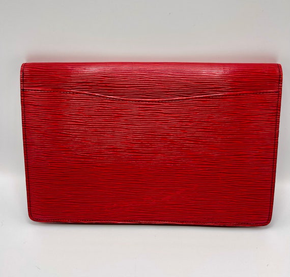 LOUIS VUITTON Vintage Red CLUTCH épi Leather 1980 