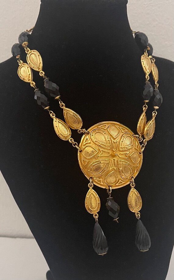 JEAN PATOU NECKLACE vintage gold and black - image 5