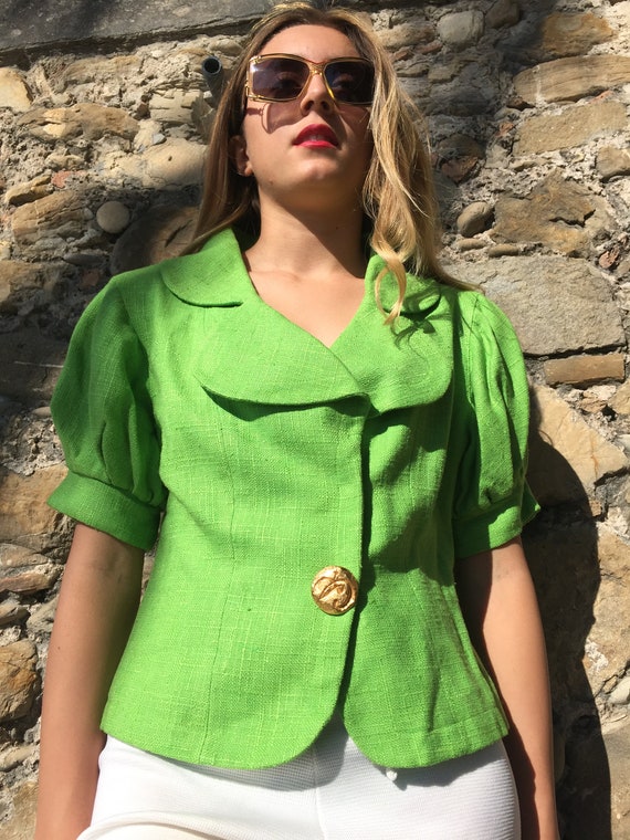 CHRISTIAN LACROIX vintage green jacket