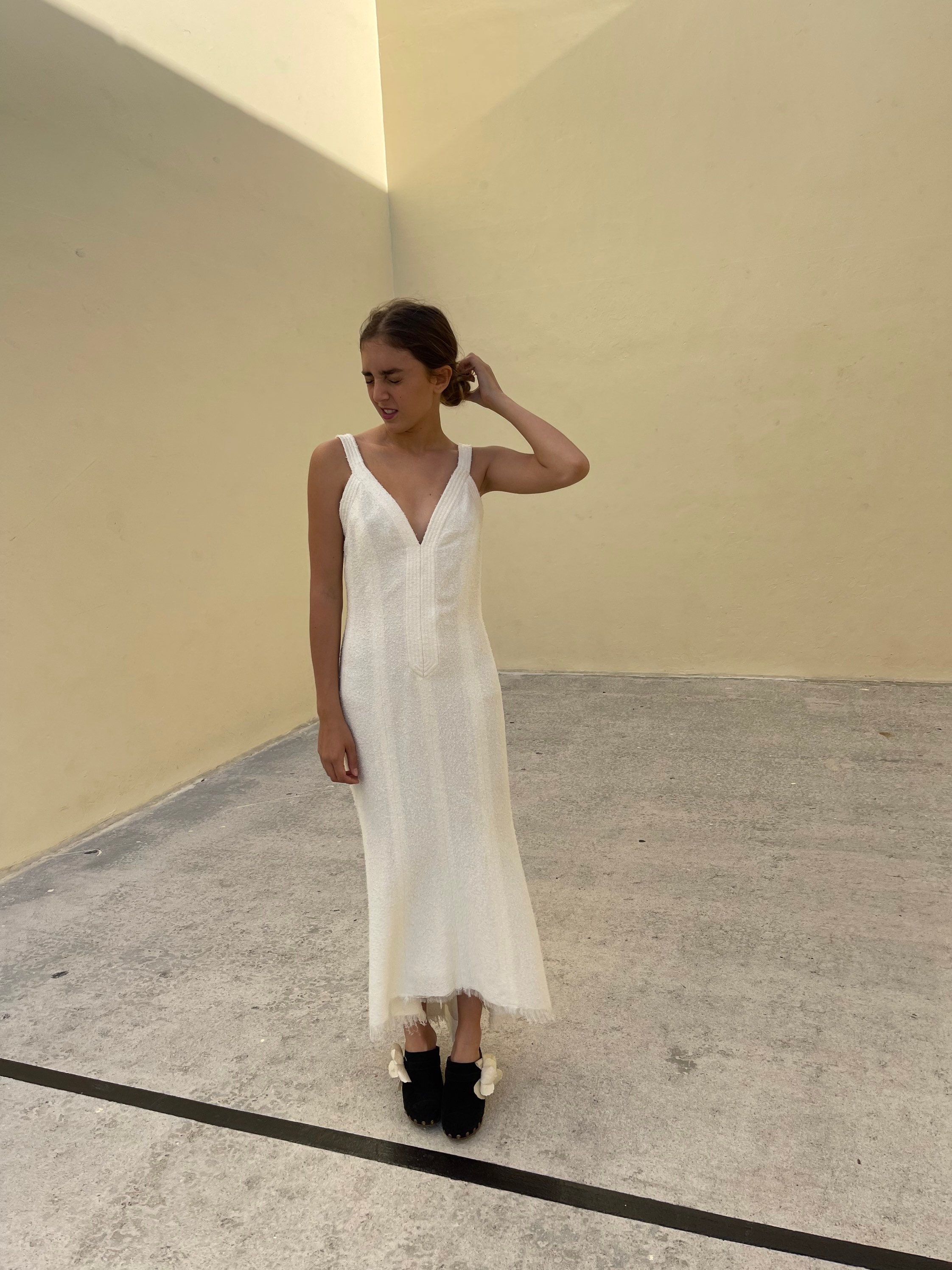 Buy CHANEL VINTAGE DRESS White Tweed Online in India 