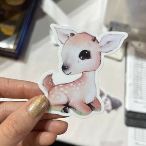 Deer Sticker, fawn sticker, animal stickers, laptop sticker, deer nursery, woodland animal art, water bottle sticker