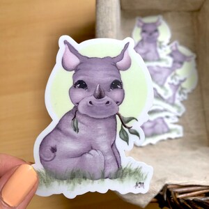Baby Rhino Sticker, kids stickers, animal stickers, safari animals