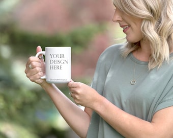 Coffee Mug Mockup | 15 oz White Mug Mockup | Summer Mug Mockup | Styled Stock Photography | Mug Stock Photo | Jpeg File | Digital Download