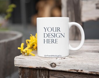 Maqueta de taza de café / Maqueta de taza blanca de 11 oz / Fotografía de archivo con estilo / Foto de archivo de taza / Archivo Jpeg / Descarga digital