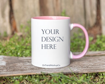 Coffee Mug Mockup | 11 oz White and Pink Mug Mockup | Styled Stock Photography | Mug Stock Photo | Jpeg File | Digital download