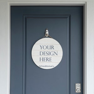 Wood Sign Mockup | Round Wood Sign Mockup | Styled Stock Photography | Front Door Wood Sign Mockup | Instant Download