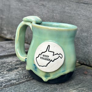 Handmade West Virginia Mug: WV Ceramic Coffee Mug, Mountain State Gift