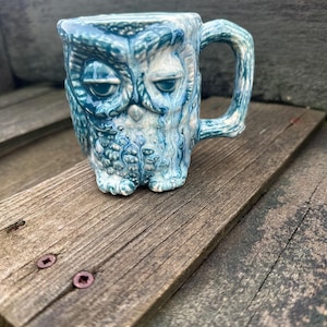 Handmade Owl Mug: Ceramic Coffee Cup, Unique Tea Lover Gift