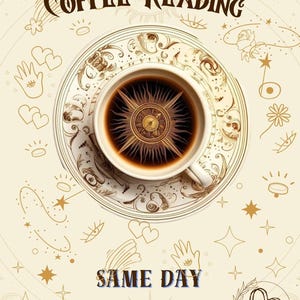 Lettura avanzata del caffè turco con interazione, risultato in giornata e dettagliato, predizione del futuro, lettura del caffè turco, tazza di caffè turco
