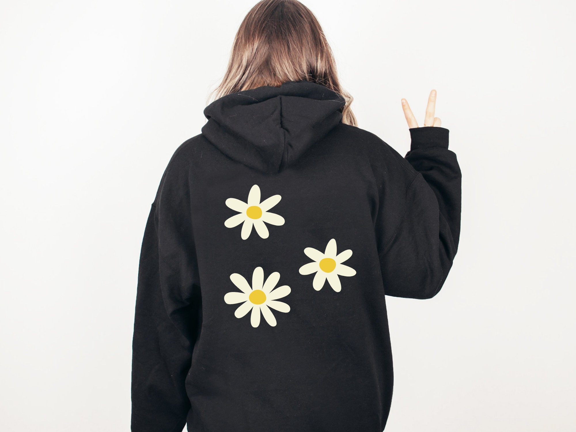 Daisy Hoodie, Daisy Flower Sweatshirt, Daisy Design, Floral Design