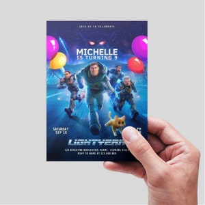 Editable Buzz Lightyear Birthday Invitation Template, Printable Birthday Party Invitations, Buzz Light year Digital Kids
