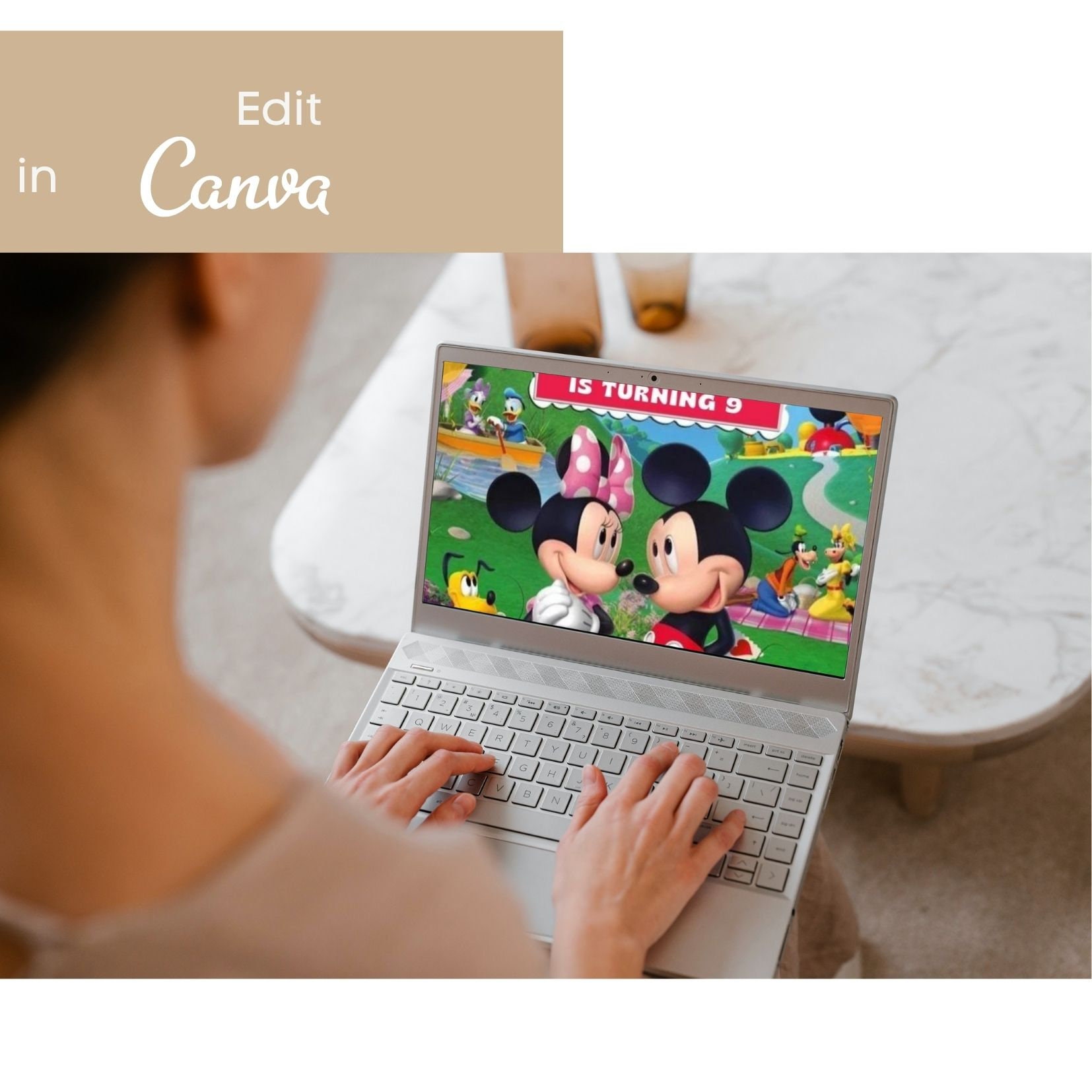 Editable and Printable Mickey and Minnie Kid Birthday Party Invitation ...