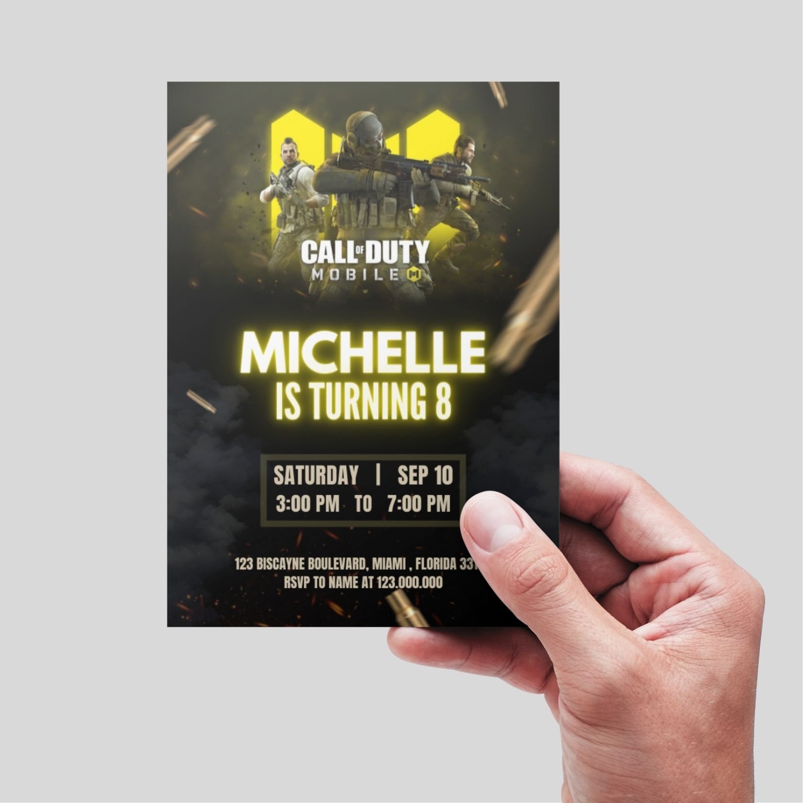 Call of Duty Birthday Invitation Template, Kid Birthday Party Editable Call of Duty, Editable Invitation Party, Canva Edit, Any Age Birthday - Etsy for Call Of Duty Birthday Invitations Free Printable